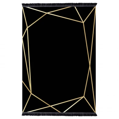 ΧΑΛΙ ΣΑΛΟΝΙΟΥ ΜΕ ΚΡΟΣΙΑ JOSIANE ΜΑΥΡΟ - ΧΡΥΣΟ HM7675.30  160X230 εκ.