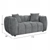 ΚΑΝΑΠΕΣ 2-ΘΕΣΙΟΣ LYKKE HM3324.01 ΓΚΡΙ ΥΦΑΣΜΑ 172x89x70Υεκ.