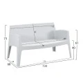 ΚΑΝΑΠΕΣ 2-ΘΕΣΙΟΣ ΠΟΛΥΠΡΟΠΥΛΕΝΙΟΥ SLEEK HM6366.01 ΧΡΩΜΑ ΛΕΥΚΟ 133x68x73Υεκ.