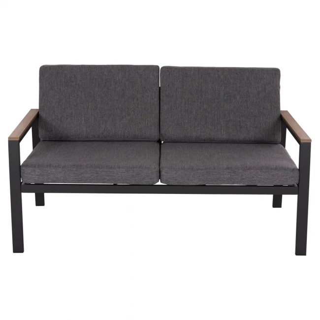 ΚΑΝΑΠΕΣ 2-ΘΕΣΙΟΣ SAFIN HM6279.03 ΑΛΟΥΜΙΝΙΟ & ΜΑΞΙΛΑΡΙΑ ΣΕ ΑΝΘΡΑΚΙ 140x70x77Υεκ