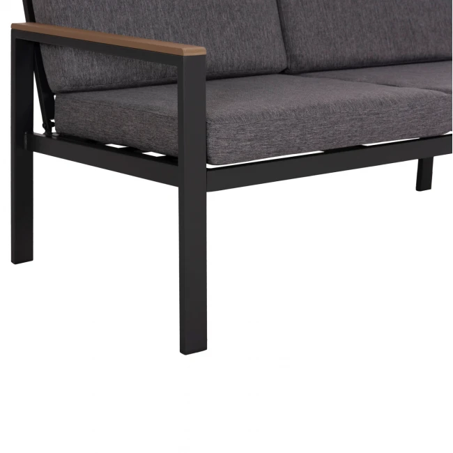 ΚΑΝΑΠΕΣ 2-ΘΕΣΙΟΣ SAFIN HM6279.03 ΑΛΟΥΜΙΝΙΟ & ΜΑΞΙΛΑΡΙΑ ΣΕ ΑΝΘΡΑΚΙ 140x70x77Υεκ