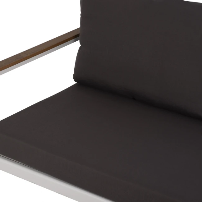 ΚΑΝΑΠΕΣ 2-ΘΕΣΙΟΣ SAFIYA HM5523.01 ΑΛΟΥΜΙΝΙΟ ΛΕΥΚΟ-ΑΝΘΡΑΚΙ ΜΑΞΙΛΑΡΙΑ 144x70x85Υεκ