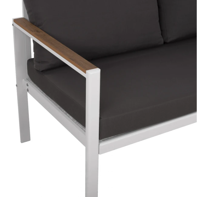 ΚΑΝΑΠΕΣ 2-ΘΕΣΙΟΣ SAFIYA HM5523.01 ΑΛΟΥΜΙΝΙΟ ΛΕΥΚΟ-ΑΝΘΡΑΚΙ ΜΑΞΙΛΑΡΙΑ 144x70x85Υεκ