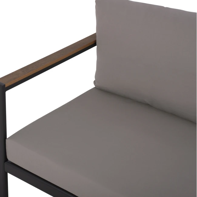 ΚΑΝΑΠΕΣ 2-ΘΕΣΙΟΣ SAFIYA HM5523.02 ΑΛΟΥΜΙΝΙΟ ΑΝΘΡΑΚΙ--ΓΚΡΙ ΜΑΞΙΛΑΡΙΑ 144x70x85Υεκ