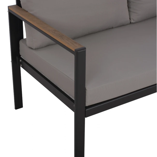 ΚΑΝΑΠΕΣ 2-ΘΕΣΙΟΣ SAFIYA HM5523.02 ΑΛΟΥΜΙΝΙΟ ΑΝΘΡΑΚΙ--ΓΚΡΙ ΜΑΞΙΛΑΡΙΑ 144x70x85Υεκ