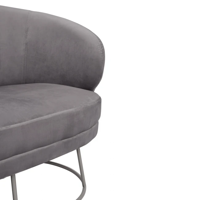 ΚΑΝΑΠΕΣ 2ΘΕΣΙΟΣ ARIEN HM8492.01 ΑΠΟ ΒΕΛΟΥΔΟ ΓΚΡΙ ΜΕ ΑΣΗΜΙ ΒΑΣΗ 125Χ80Χ84Υ εκ.