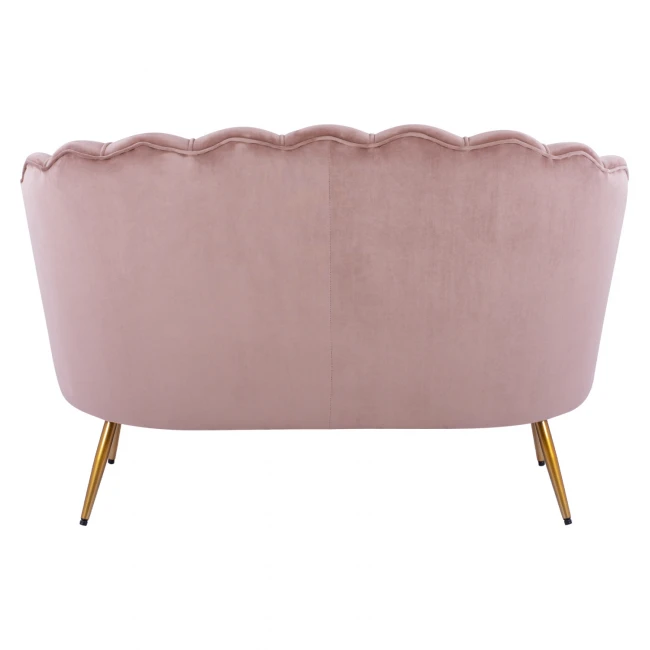 ΚΑΝΑΠΕΣ 2ΘΕΣΙΟΣ COQUILLE HM8627.02 ΑΠΟ ΒΕΛΟΥΔΟ ΣΑΠΙΟ ΜΗΛΟ & ΧΡΥΣΑ ΠΟΔΙΑ 130x81x86εκ.