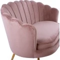 ΚΑΝΑΠΕΣ 2ΘΕΣΙΟΣ COQUILLE HM8627.02 ΑΠΟ ΒΕΛΟΥΔΟ ΣΑΠΙΟ ΜΗΛΟ & ΧΡΥΣΑ ΠΟΔΙΑ 130x81x86εκ.