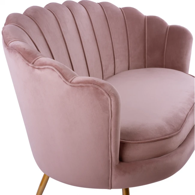 ΚΑΝΑΠΕΣ 2ΘΕΣΙΟΣ COQUILLE HM8627.02 ΑΠΟ ΒΕΛΟΥΔΟ ΣΑΠΙΟ ΜΗΛΟ & ΧΡΥΣΑ ΠΟΔΙΑ 130x81x86εκ.