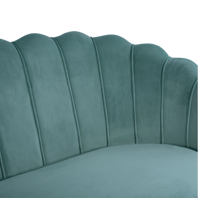 ΚΑΝΑΠΕΣ 2ΘΕΣΙΟΣ COQUILLE HM8627.07 ΑΠΟ ΦΥΣΤΙΚΙ ΒΕΛΟΥΔΟ ΜΕ ΧΡΥΣΑ ΠΟΔΙΑ 130x81x86Υ εκ.