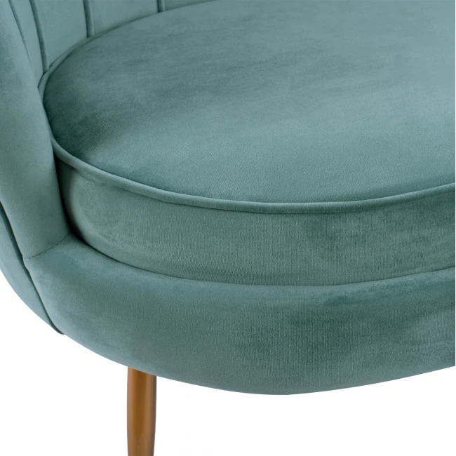 ΚΑΝΑΠΕΣ 2ΘΕΣΙΟΣ COQUILLE HM8627.07 ΑΠΟ ΦΥΣΤΙΚΙ ΒΕΛΟΥΔΟ ΜΕ ΧΡΥΣΑ ΠΟΔΙΑ 130x81x86Υ εκ.