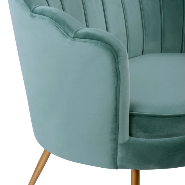 ΚΑΝΑΠΕΣ 2ΘΕΣΙΟΣ COQUILLE HM8627.07 ΑΠΟ ΦΥΣΤΙΚΙ ΒΕΛΟΥΔΟ ΜΕ ΧΡΥΣΑ ΠΟΔΙΑ 130x81x86Υ εκ.