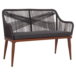 ΚΑΝΑΠΕΣ 2ΘΕΣΙΟΣ MYRTIA HM5550.11 AΛΟΥΜΙΝΙΟ ΚΑΦΕ--ΑΝΘΡΑΚΙ P.E. ΣΧΟΙΝΙ 123x61x90Υεκ