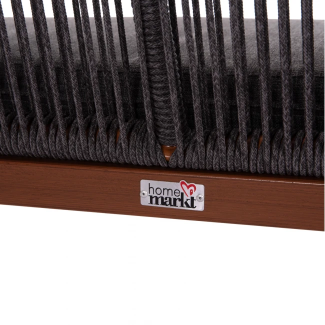 ΚΑΝΑΠΕΣ 2ΘΕΣΙΟΣ MYRTIA HM5550.11 AΛΟΥΜΙΝΙΟ ΚΑΦΕ--ΑΝΘΡΑΚΙ P.E. ΣΧΟΙΝΙ 123x61x90Υεκ