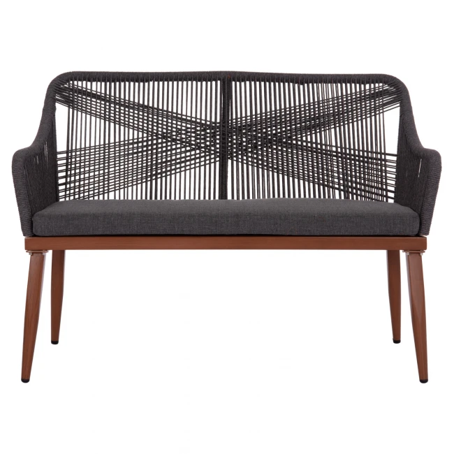 ΚΑΝΑΠΕΣ 2ΘΕΣΙΟΣ MYRTIA HM5550.11 AΛΟΥΜΙΝΙΟ ΚΑΦΕ--ΑΝΘΡΑΚΙ P.E. ΣΧΟΙΝΙ 123x61x90Υεκ