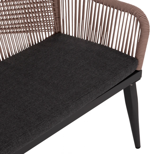 ΚΑΝΑΠΕΣ 2ΘΕΣΙΟΣ MYRTIA HM5550.12 AΛΟΥΜΙΝΙΟ ΑΝΘΡΑΚΙ--ΜΠΕΖ TESLIN ΣΧΟΙΝΙ 123x61x90Υεκ.