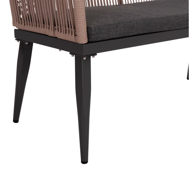 ΚΑΝΑΠΕΣ 2ΘΕΣΙΟΣ MYRTIA HM5550.12 AΛΟΥΜΙΝΙΟ ΑΝΘΡΑΚΙ--ΜΠΕΖ TESLIN ΣΧΟΙΝΙ 123x61x90Υεκ.