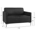 ΚΑΝΑΠΕΣ 2ΘΕΣΙΟΣ NELLIE HM3159.21 ΜΕ ΜΑΥΡΟ PU 113x71x71Υ εκ.