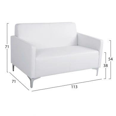 ΚΑΝΑΠΕΣ 2ΘΕΣΙΟΣ NELLIE HM3159.22 ΜΕ ΛΕΥΚΟ PU 113x71x71Υ εκ.