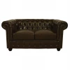 ΚΑΝΑΠΕΣ 2ΘΕΣΙΟΣ T.CHESTERFIELD HM3010.01 ΤΕΧΝΟΔΕΡΜΑ ΣΚΟΥΡΟ ΚΑΦΕ 155x90x73 εκ.