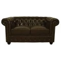 ΚΑΝΑΠΕΣ 2ΘΕΣΙΟΣ T.CHESTERFIELD HM3010.01 ΤΕΧΝΟΔΕΡΜΑ ΣΚΟΥΡΟ ΚΑΦΕ 155x90x73 εκ.
