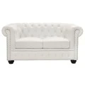 ΚΑΝΑΠΕΣ 2ΘΕΣΙΟΣ T.CHESTERFIELD HM3010.02 ΤΕΧΝΟΔΕΡΜΑ ΛΕΥΚΟ ΜΑΤ 155x90x73 εκ.
