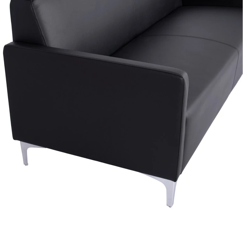 ΚΑΝΑΠΕΣ 3ΘΕΣΙΟΣ NELLIE HM3159.31 ΜΕ ΜΑΥΡΟ PU 163x71x71Υ εκ.