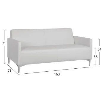 ΚΑΝΑΠΕΣ 3ΘΕΣΙΟΣ NELLIE HM3159.32 ΜΕ ΛΕΥΚΟ PU 163x71x71Υ εκ.