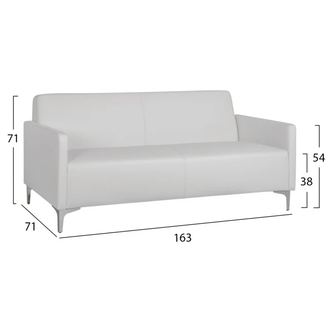 ΚΑΝΑΠΕΣ 3ΘΕΣΙΟΣ NELLIE HM3159.32 ΜΕ ΛΕΥΚΟ PU 163x71x71Υ εκ.