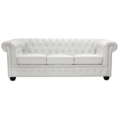 ΚΑΝΑΠΕΣ 3ΘΕΣΙΟΣ T.CHESTERFIELD HM3009.02 ΤΕΧΝΟΔΕΡΜΑ ΛΕΥΚΟ ΜΑΤ 208x90x73 εκ.