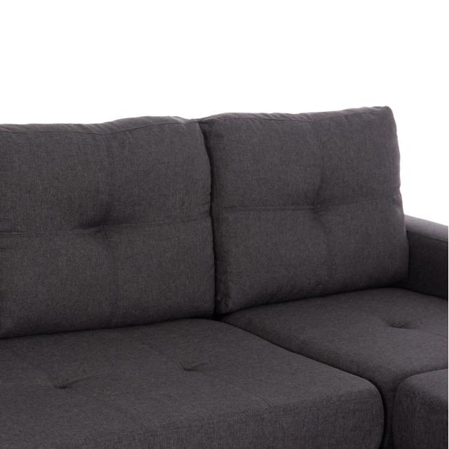 ΚΑΝΑΠΕΣ ΑΝΑΣΤΡΕΨΙΜΗ ΓΩΝΙΑ HM3004.02 ΜΕ ΓΚΡΙ ΥΦΑΣΜΑ 205X140X87Y εκ.