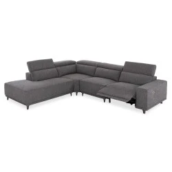 ΚΑΝΑΠΕΣ ΑΡΙΣΤΕΡΗ ΓΩΝΙΑ 5Θ ΜΕ RECLINE LUNARIS HM3316.01L ΓΚΡΙ ΥΦΑΣΜΑ 307x267x94Yεκ