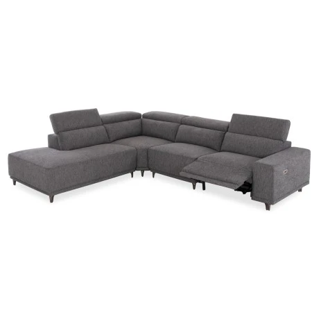 ΚΑΝΑΠΕΣ ΑΡΙΣΤΕΡΗ ΓΩΝΙΑ 5Θ ΜΕ RECLINE LUNARIS HM3316.01L ΓΚΡΙ ΥΦΑΣΜΑ 307x267x94Yεκ