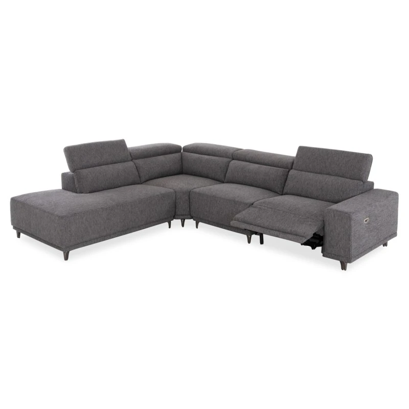 ΚΑΝΑΠΕΣ ΑΡΙΣΤΕΡΗ ΓΩΝΙΑ 5Θ ΜΕ RECLINE LUNARIS HM3316.01L ΓΚΡΙ ΥΦΑΣΜΑ 307x267x94Yεκ