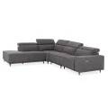 ΚΑΝΑΠΕΣ ΑΡΙΣΤΕΡΗ ΓΩΝΙΑ 5Θ ΜΕ RECLINE LUNARIS HM3316.01L ΓΚΡΙ ΥΦΑΣΜΑ 307x267x94Yεκ