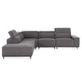 ΚΑΝΑΠΕΣ ΑΡΙΣΤΕΡΗ ΓΩΝΙΑ 5Θ ΜΕ RECLINE LUNARIS HM3316.01L ΓΚΡΙ ΥΦΑΣΜΑ 307x267x94Yεκ
