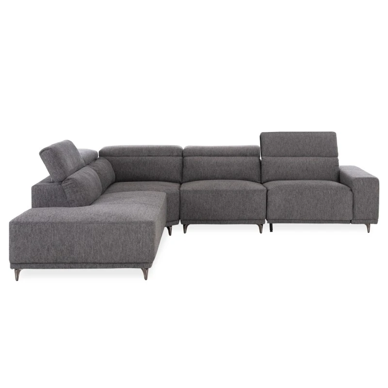 ΚΑΝΑΠΕΣ ΑΡΙΣΤΕΡΗ ΓΩΝΙΑ 5Θ ΜΕ RECLINE LUNARIS HM3316.01L ΓΚΡΙ ΥΦΑΣΜΑ 307x267x94Yεκ
