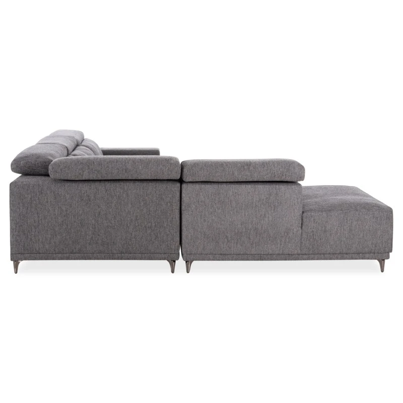 ΚΑΝΑΠΕΣ ΑΡΙΣΤΕΡΗ ΓΩΝΙΑ 5Θ ΜΕ RECLINE LUNARIS HM3316.01L ΓΚΡΙ ΥΦΑΣΜΑ 307x267x94Yεκ