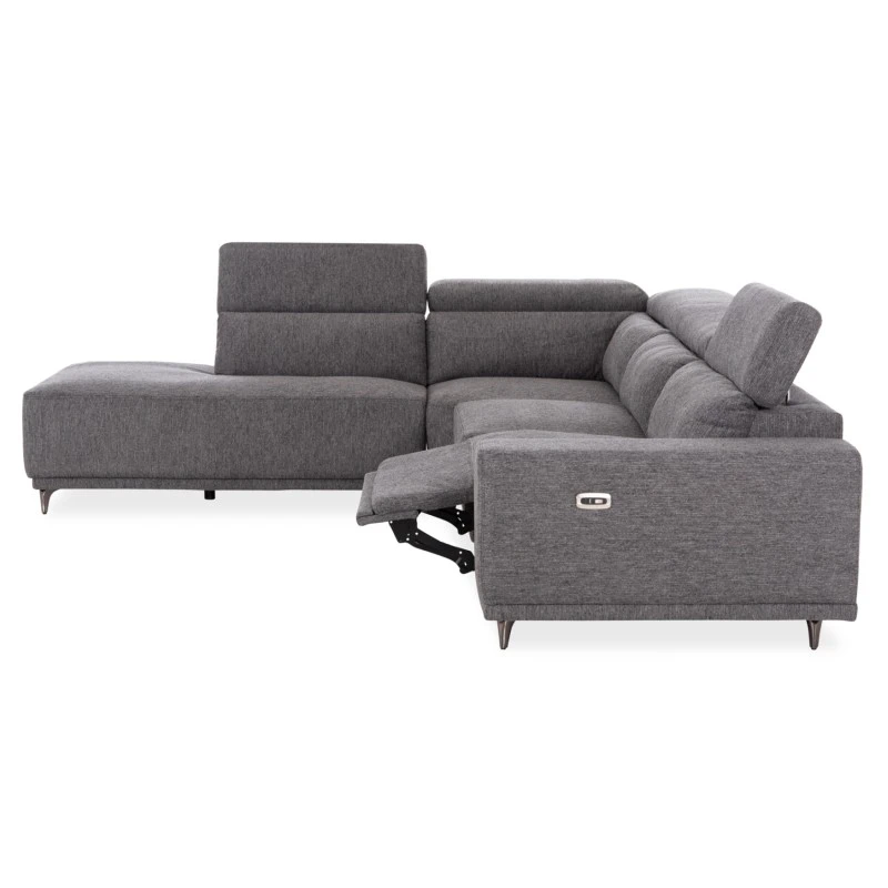 ΚΑΝΑΠΕΣ ΑΡΙΣΤΕΡΗ ΓΩΝΙΑ 5Θ ΜΕ RECLINE LUNARIS HM3316.01L ΓΚΡΙ ΥΦΑΣΜΑ 307x267x94Yεκ