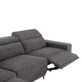 ΚΑΝΑΠΕΣ ΑΡΙΣΤΕΡΗ ΓΩΝΙΑ 5Θ ΜΕ RECLINE LUNARIS HM3316.01L ΓΚΡΙ ΥΦΑΣΜΑ 307x267x94Yεκ