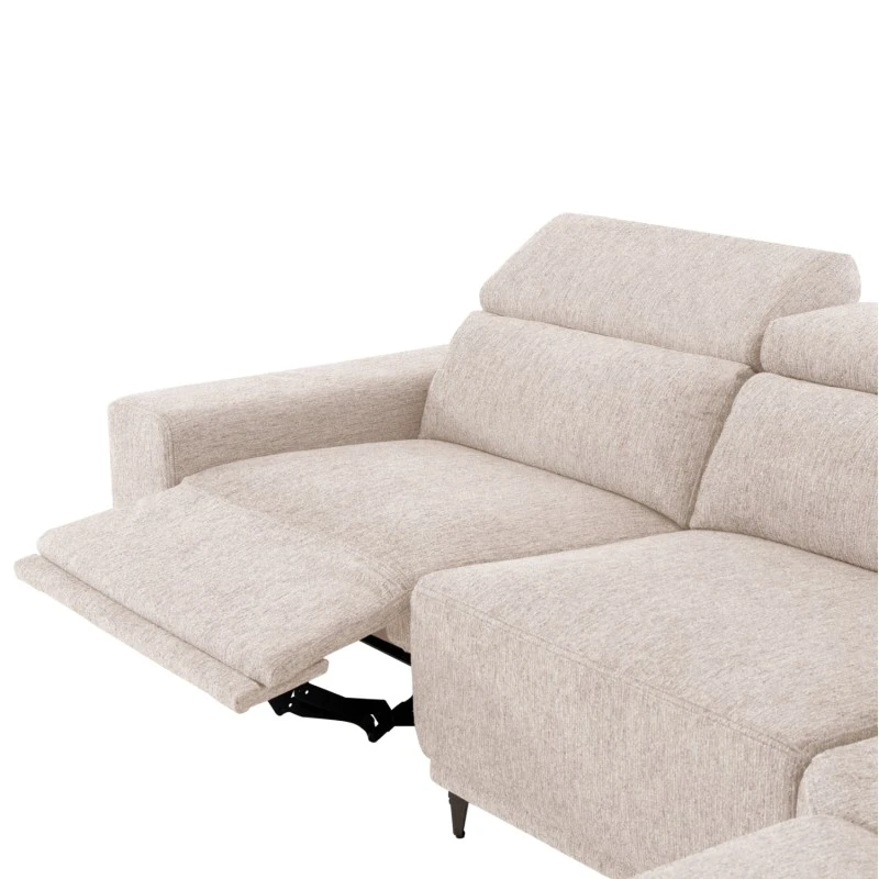 ΚΑΝΑΠΕΣ ΑΡΙΣΤΕΡΗ ΓΩΝΙΑ 5Θ ΜΕ RECLINE LUNARIS HM3316.02L ΕΚΡΟΥ ΥΦΑΣΜΑ 307x267x94Yεκ