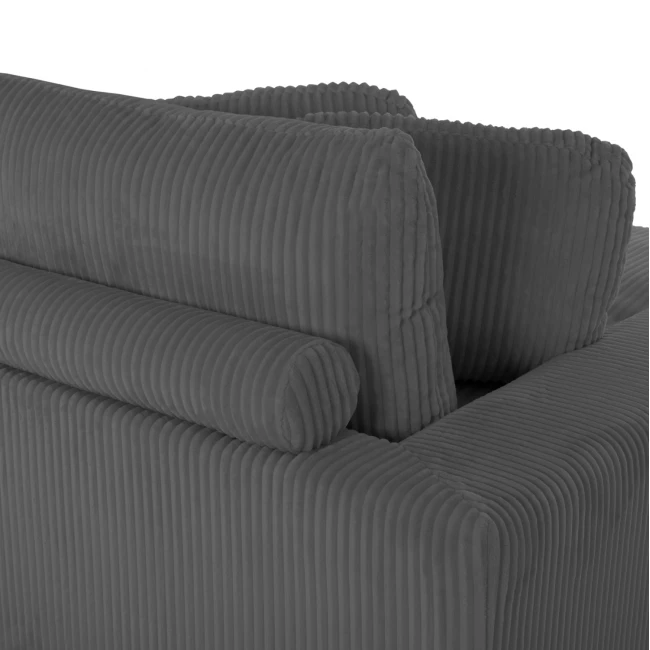 ΚΑΝΑΠΕΣ ΑΡΙΣΤΕΡΗ ΓΩΝΙΑ CRANFIELD HM3287.01L ΓΚΡΙ ΡΙΓΕ ΥΦΑΣΜΑ 315x167(γωνία)x67Υεκ.