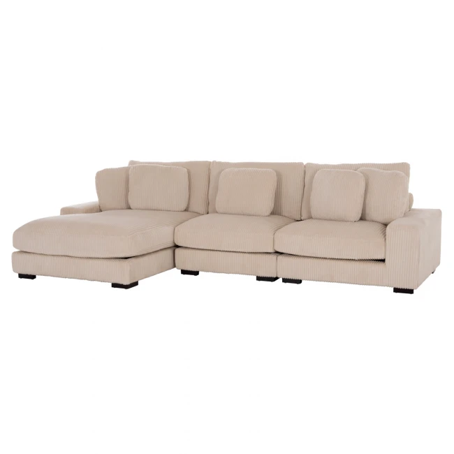 ΚΑΝΑΠΕΣ ΑΡΙΣΤΕΡΗ ΓΩΝΙΑ CRANFIELD HM3287.02L ΜΠΕΖ ΡΙΓΕ ΥΦΑΣΜΑ 315x167(γωνία)x67Υεκ.