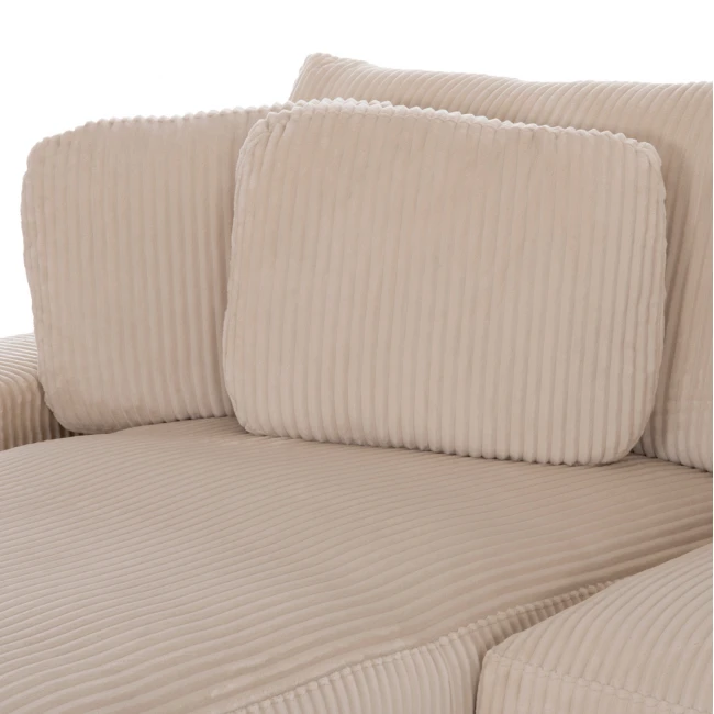 ΚΑΝΑΠΕΣ ΑΡΙΣΤΕΡΗ ΓΩΝΙΑ CRANFIELD HM3287.02L ΜΠΕΖ ΡΙΓΕ ΥΦΑΣΜΑ 315x167(γωνία)x67Υεκ.