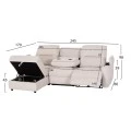 ΚΑΝΑΠΕΣ ΑΡΙΣΤΕΡΗ ΓΩΝΙΑ SYNTHIA HM3308.01L ΑΝΑΚΛΙΣΗ & ΑΠΟΘ.ΧΩΡΟΣ--ΜΠΕΖ 245x170x98Υεκ