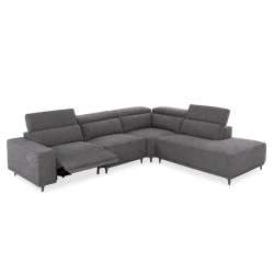 ΚΑΝΑΠΕΣ ΔΕΞΙΑ ΓΩΝΙΑ 5Θ ΜΕ RECLINE LUNARIS HM3316.01R ΓΚΡΙ ΥΦΑΣΜΑ 307x267x94Yεκ