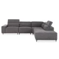 ΚΑΝΑΠΕΣ ΔΕΞΙΑ ΓΩΝΙΑ 5Θ ΜΕ RECLINE LUNARIS HM3316.01R ΓΚΡΙ ΥΦΑΣΜΑ 307x267x94Yεκ
