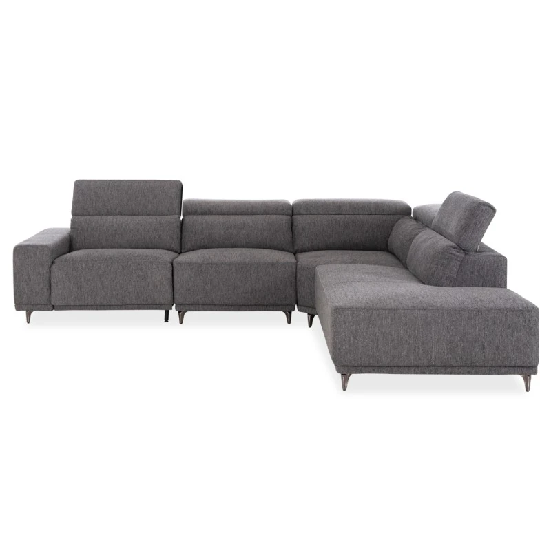 ΚΑΝΑΠΕΣ ΔΕΞΙΑ ΓΩΝΙΑ 5Θ ΜΕ RECLINE LUNARIS HM3316.01R ΓΚΡΙ ΥΦΑΣΜΑ 307x267x94Yεκ