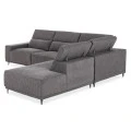 ΚΑΝΑΠΕΣ ΔΕΞΙΑ ΓΩΝΙΑ 5Θ ΜΕ RECLINE LUNARIS HM3316.01R ΓΚΡΙ ΥΦΑΣΜΑ 307x267x94Yεκ