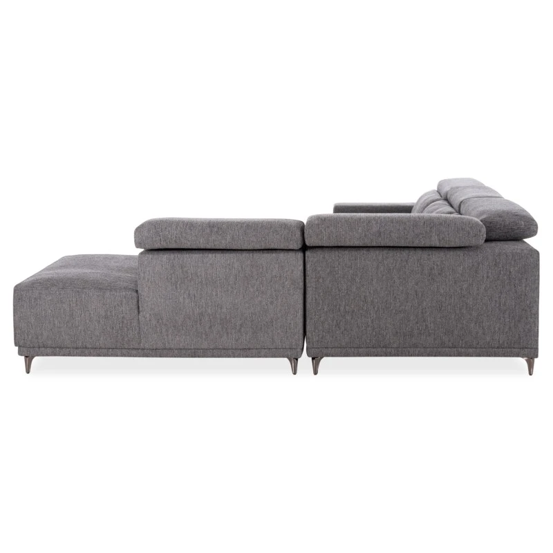 ΚΑΝΑΠΕΣ ΔΕΞΙΑ ΓΩΝΙΑ 5Θ ΜΕ RECLINE LUNARIS HM3316.01R ΓΚΡΙ ΥΦΑΣΜΑ 307x267x94Yεκ
